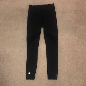 Black Athleta leggings with mesh